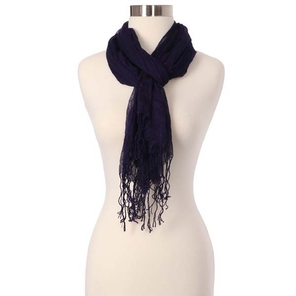 The Paper Store Women’s Pashmina Midnight Blue Glitter Fringe Scarf - One Size - Picture 6 of 6
